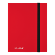 Ultra Pro Eclipse 9-Pocket Pro Binder - Apple Red - Apple red Ultra Pro Eclipse 9-pocket card binder with black elastic strap and Ultra Pro logo on cover.