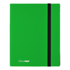 Ultra Pro Eclipse 9-Pocket Pro Binder - Lime Green - Lime green Ultra Pro Eclipse 9-pocket card binder with black elastic strap and white logo on front cover.