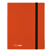 Ultra Pro Eclipse 9-Pocket Pro Binder - Pumpkin Orange - Pumpkin orange Ultra Pro Eclipse 9-pocket card binder with black elastic closure and white logo.