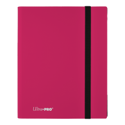 Ultra Pro Eclipse 9-Pocket Pro Binder - Hot Pink - Hot pink Ultra Pro Eclipse 9-pocket card binder with black elastic strap and Ultra Pro logo.