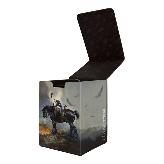 Ultra Pro Alcove Flip: Frank Frazetta - Death Dealer - Black deck box with Frank Frazetta Death Dealer artwork depicting a warrior on horseback, flip-top lid open.