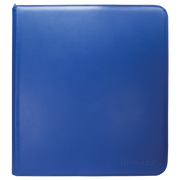 Ultra Pro 12-Pocket Zippered Binder: Vivid - Blue (PREORDER) - Blue zippered binder with smooth finish and subtle embossed Ultra Pro logo.