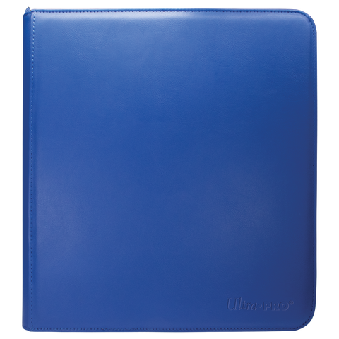Ultra Pro 12-Pocket Zippered Binder: Vivid - Blue (PREORDER) - Blue zippered binder with smooth finish and subtle embossed Ultra Pro logo.