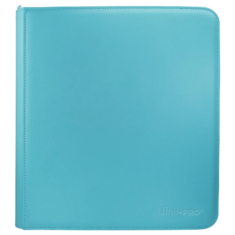 Ultra Pro 12-Pocket Zippered Binder: Vivid - Light Blue (PREORDER) - Light blue zippered binder with smooth synthetic cover and embossed Ultra Pro logo.