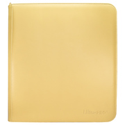 Ultra Pro 12-Pocket Zippered Binder: Vivid - Yellow (PREORDER) - Yellow zippered binder with smooth synthetic cover and UltraPRO embossed logo in the corner.