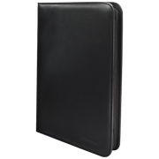 Vivid 9-Pocket Zippered Pro-Binder - Black - Black zippered binder with smooth faux leather cover and durable rounded corners.