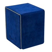 Ultra Pro Alcove Flip Deck Box - Vivid Deluxe Blue - Vivid deep blue suede-like flip deck box with stitched edges and Ultra Pro embossed logo.