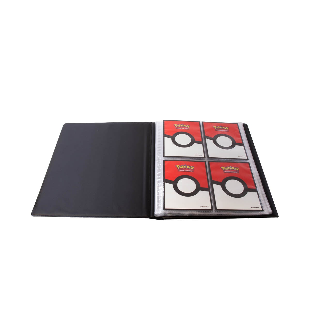 Ultra Pro Pokémon 4-Pocket Portfolio - Mega Evolution Phantasmal Flames - Black Ultra Pro 4-pocket card portfolio open showing four Pokémon cards in clear sleeves.