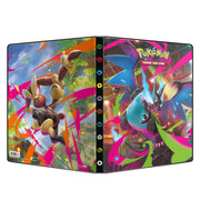 Ultra Pro Pokémon 9-Pocket Portfolio - Mega Evolution Phantasmal Flames - Black Ultra Pro 9-pocket portfolio with colorful Mega Evolution Pokémon artwork featuring Eevee and Mega Charizard X.