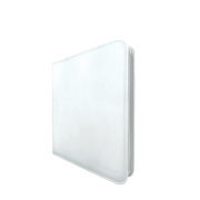 Vivid 9-Pocket Zippered Pro-Binder - White - White zippered card binder with smooth exterior and rounded corners, compact rectangular shape.