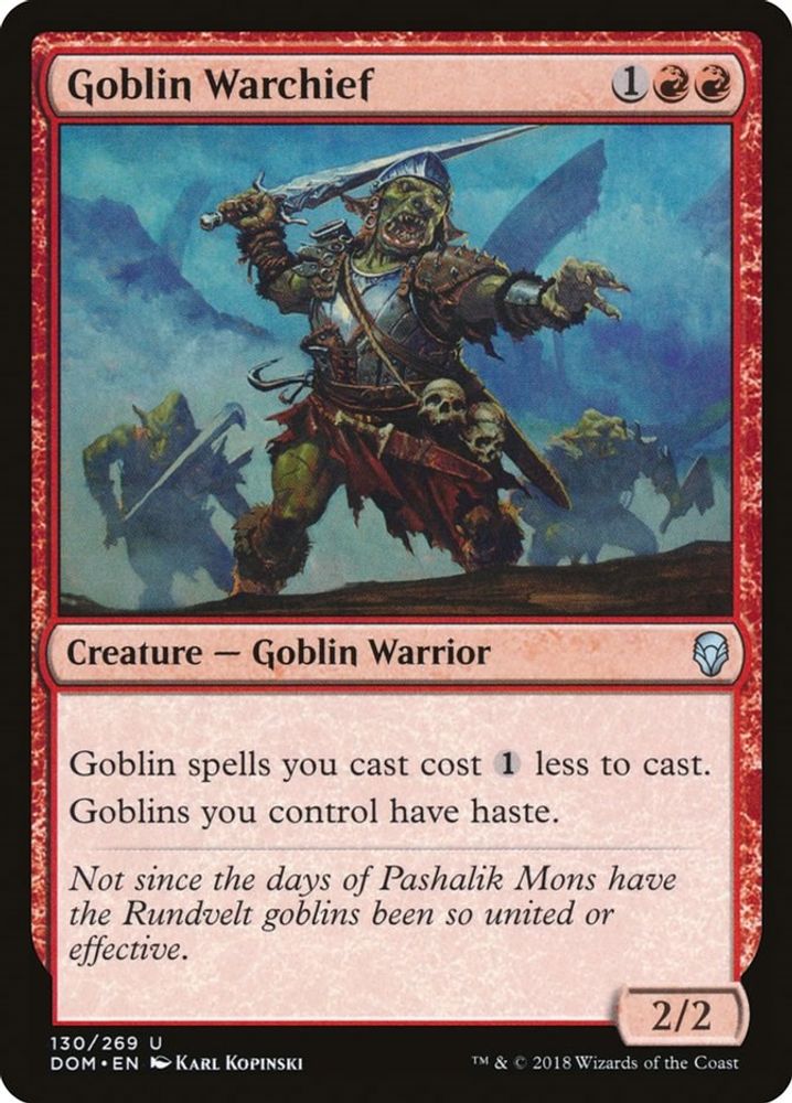 Goblin Warchief · 130 · Dominaria · Non-foil