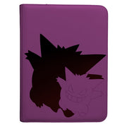 Ultra Pro 9-Pocket Zippered PRO Binder - Elite Series Gengar - Purple zippered binder featuring contrasting black and dark purple silhouettes of Gengar on front cover.
