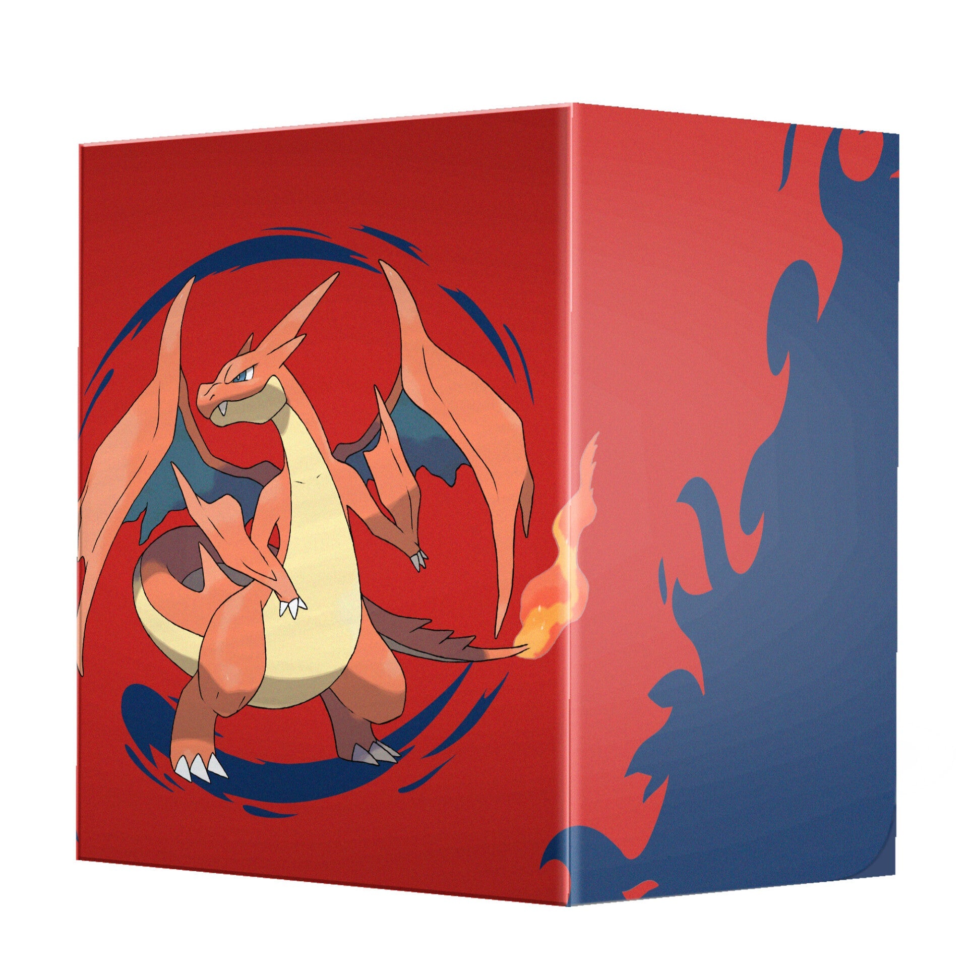 Ultra Pro Deck Box: Pokémon - Mega Charizard Y (PREORDER) - Red rectangular deck box featuring Mega Charizard Y artwork with blue flame accents.