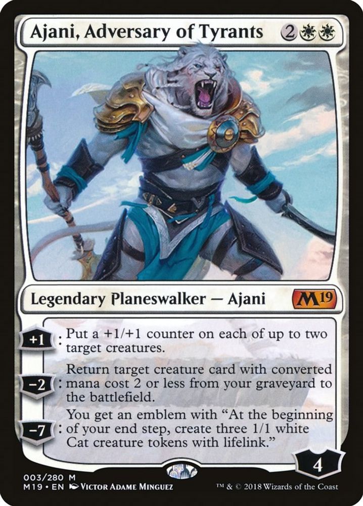 Ajani, Adversary of Tyrants · 3 · Core Set 2019 · Non-foil