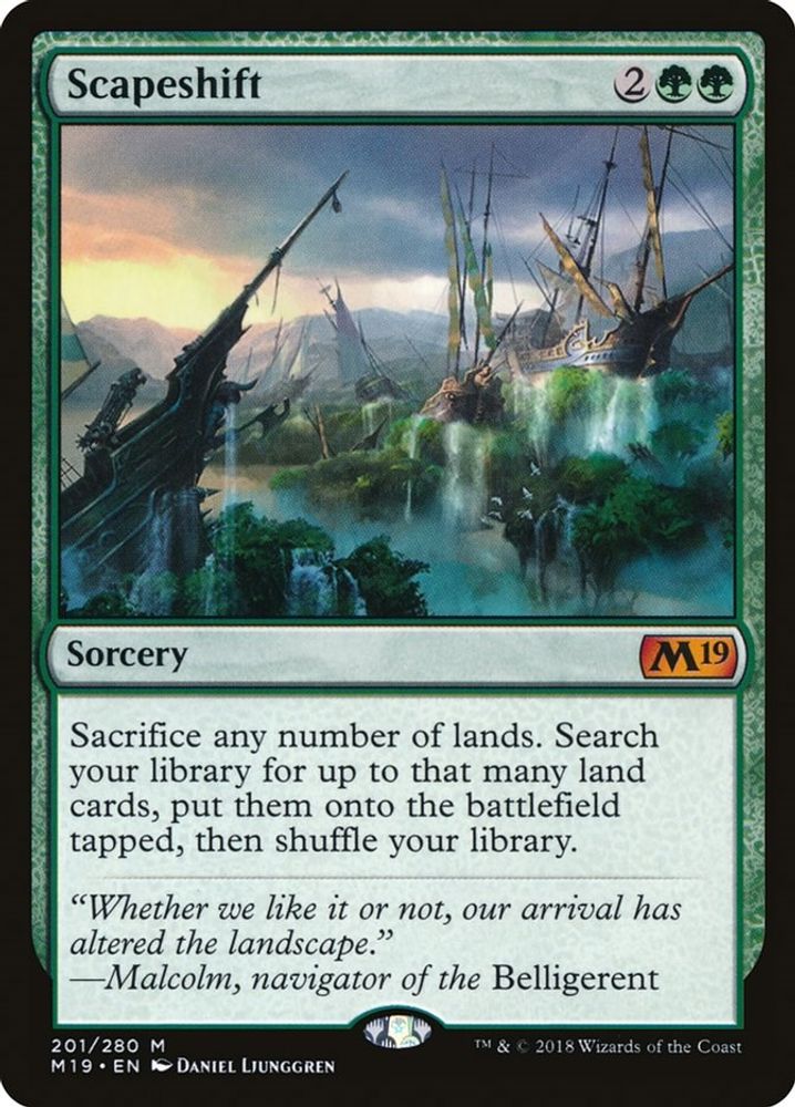 Scapeshift · 201 · Core Set 2019 · Non-foil