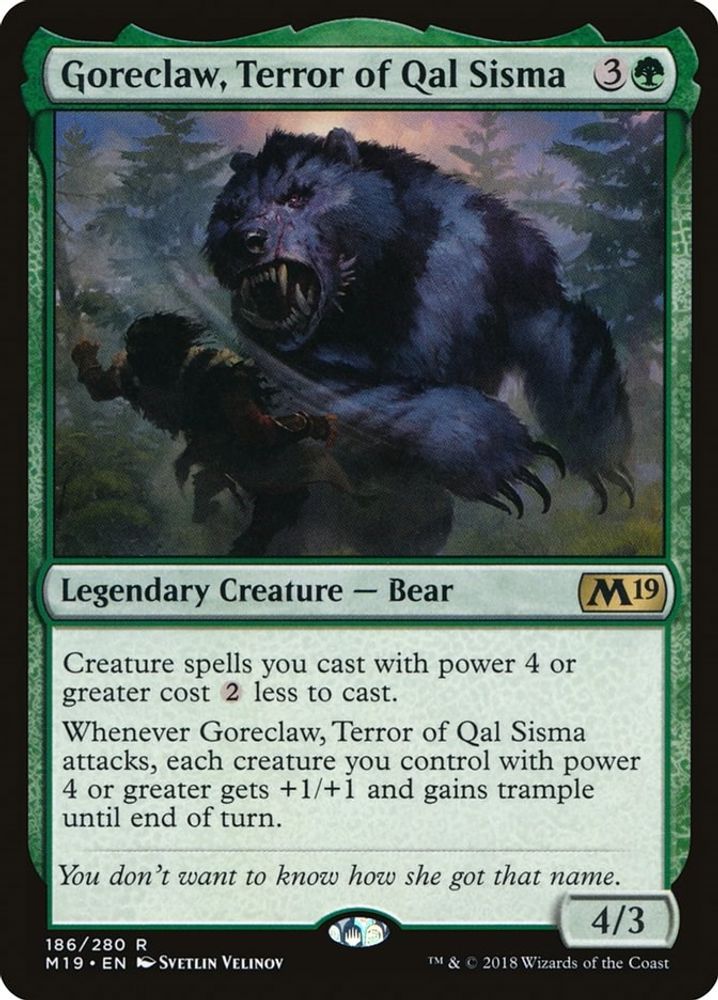Goreclaw, Terror of Qal Sisma · 186 · Core Set 2019 · Non-foil