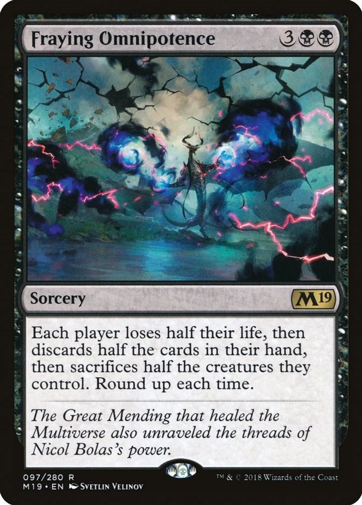 Fraying Omnipotence · 97 · Core Set 2019 · Non-foil