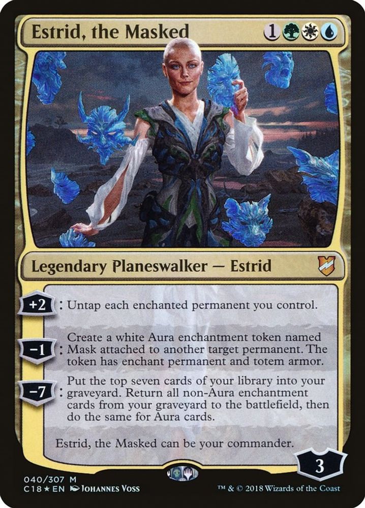 Estrid, the Masked · 40 · Commander 2018 · Foil