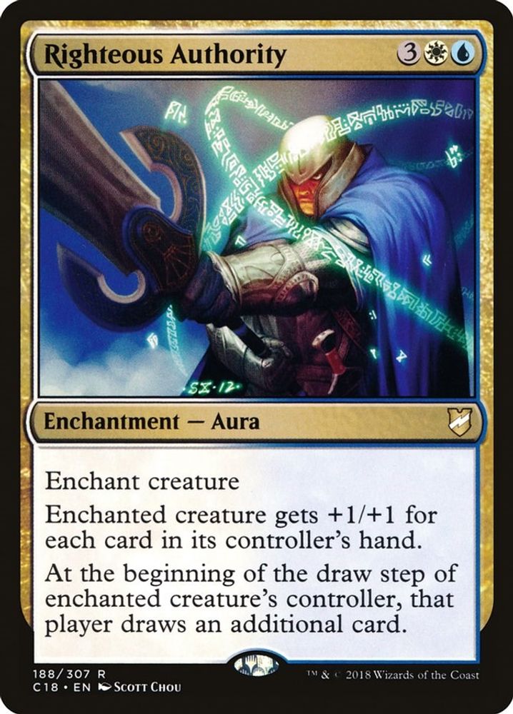Righteous Authority · 188 · Commander 2018 · Non-foil