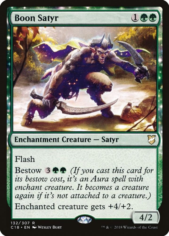 Boon Satyr · 132 · Commander 2018 · Non-foil