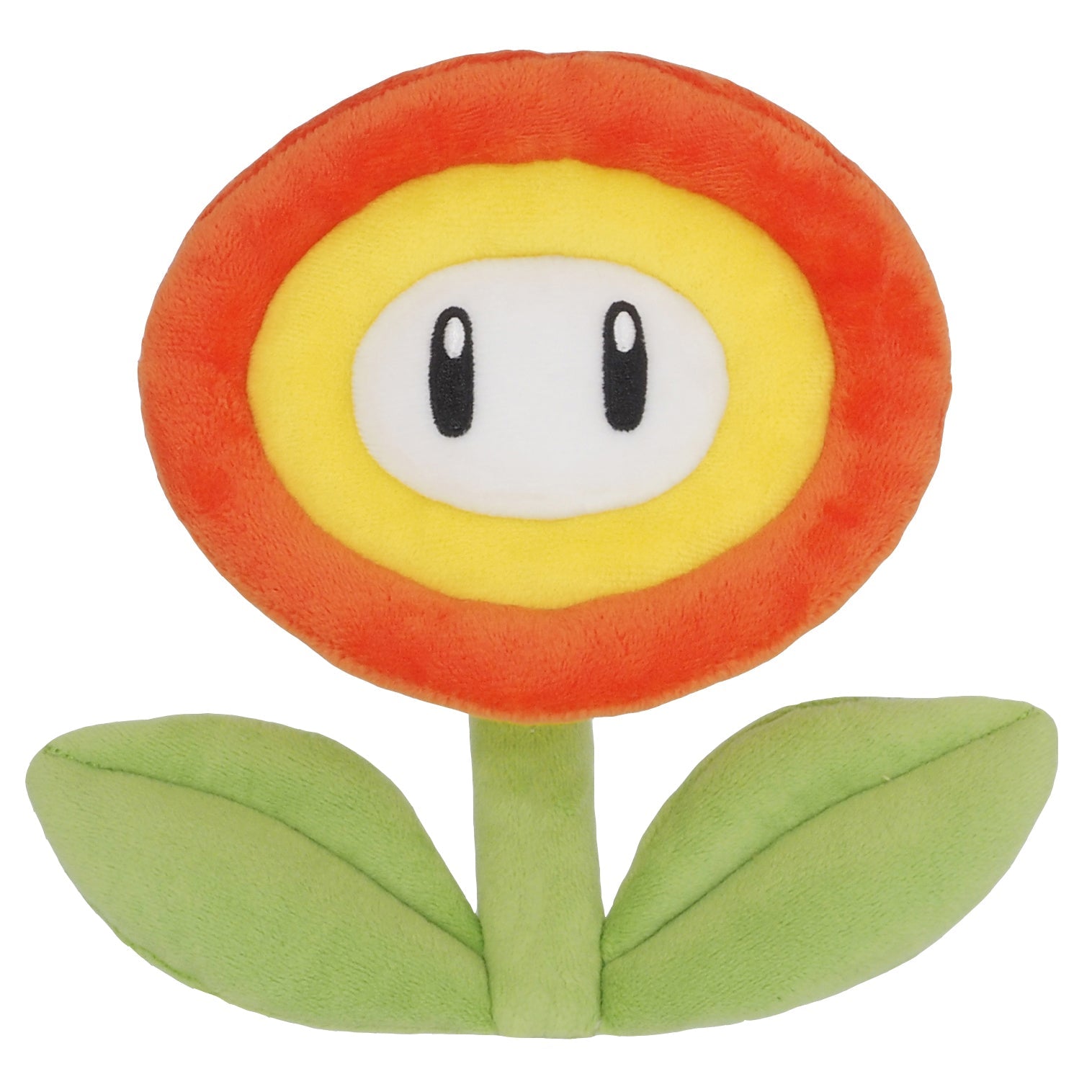 Super Mario All Star Collection - Fire Flower Plush, 7" - 7-inch plush Fire Flower from Super Mario All Star Collection with red, yellow, and white petals and green stem and leaves.