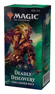 Challenger Deck 2019: Deadly Discovery - The Gathering Challenger Deck box with dark green and black tones, featuring artwork of a fiery-haired character wielding a.