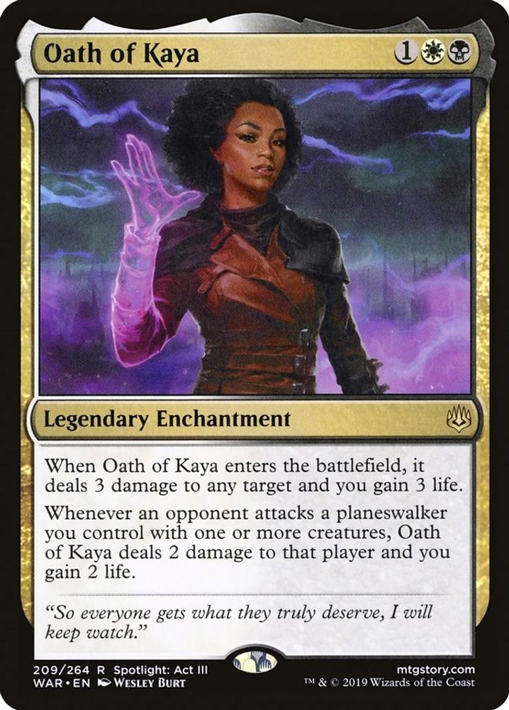 Oath of Kaya · 209 · War of the Spark · Non-foil