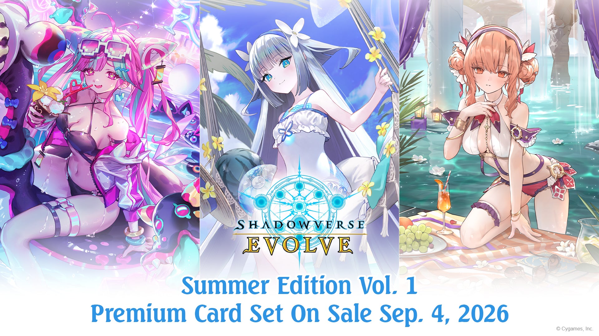 Shadowverse Evolve: Summer Edition Vol. 1 Premium Card Set (PREORDER) - Shadowverse Evolve Summer Edition Vol. 1 card set featuring colorful anime-style fantasy characters in vibrant outfits with.