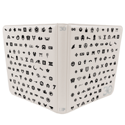 Binder: 12-Pocket: PRO: Magic the Gathering: 30th Anniversary - White binder with black Magic the Gathering symbols printed all over, 12-pocket design, 30th Anniversary edition.