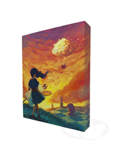 Canvas: Deluxe (PREORDER) - Rectangular box with colorful artwork of a girl holding cards watching a hot air balloon floating at sunset.