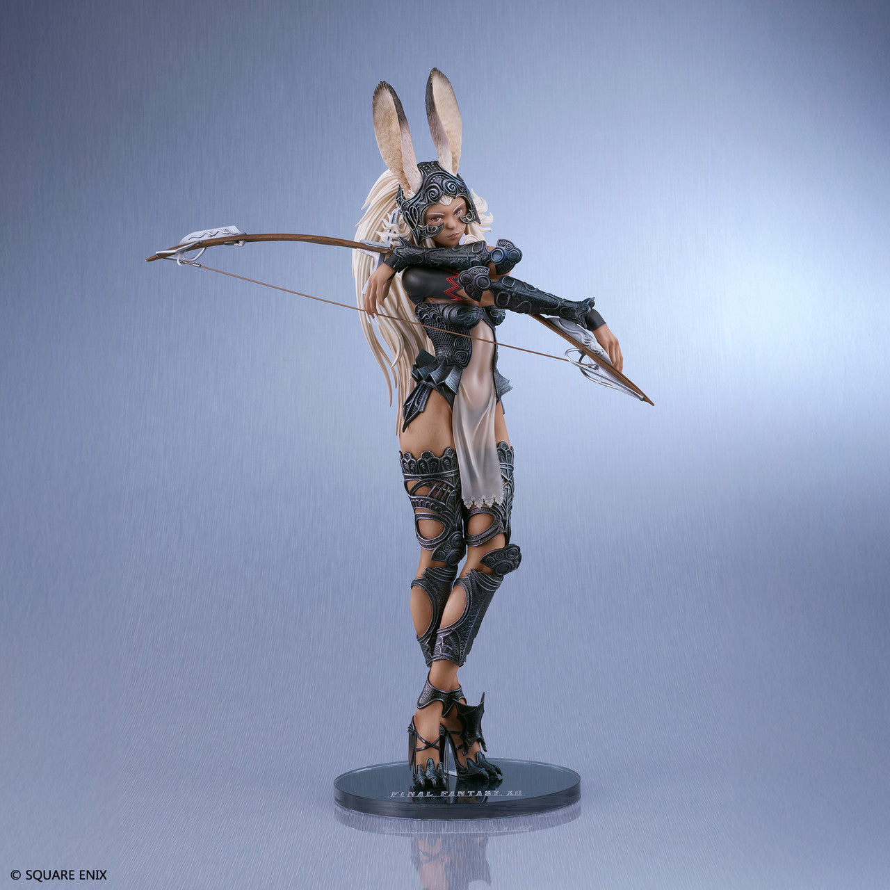 Final Fantasy XII: Fran 1/6.5 Scale Figure (PREORDER) - Fran action figure from Final Fantasy XII with long white hair, rabbit ears, and detailed armor, holding a bow.