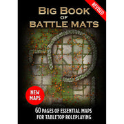 Big Book of Battle Mats, Revised (PREORDER) - Black book cover with stone dungeon battle map art and gold text, red "Revised" banner and "New Maps" badge.