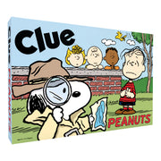 Clue: Peanuts - Clue board game box featuring Peanuts characters with Snoopy holding a magnifying glass and Charlie Brown looking puzzled.