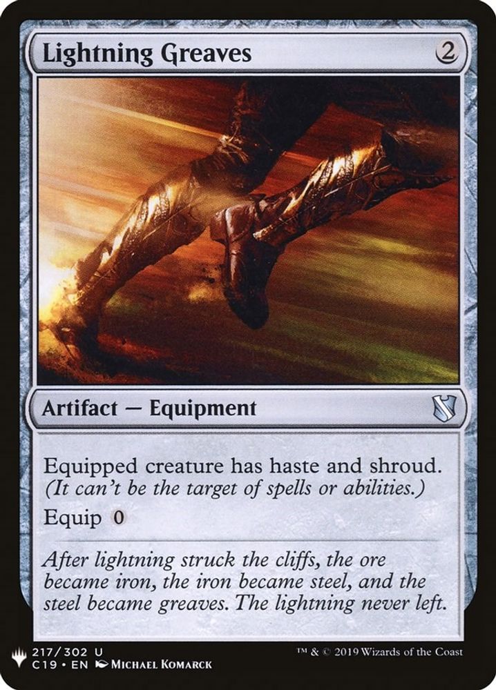 Lightning Greaves (C19) · 217 · PLST · Non-foil