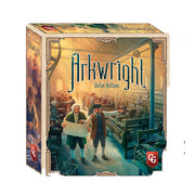 Arkwright: Anniversary - Anniversary strategy board game featuring two men in industrial 19th-century setting with factories and smokestacks in.
