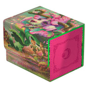 Ultimate Guard Sidewinder 100+ Xenoskin Deckcase: Lorwyn Eclipsed - Vibrance - Colorful rectangular deck case with pink floral artwork and green accents, designed to hold 100+ cards.