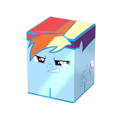 Squaroes Boulder 100+: My Little Pony Friendship is Magic: Rainbow Dash - Colorful rectangular card deck box featuring a stylized Rainbow Dash face from My Little Pony on the front and top panels.