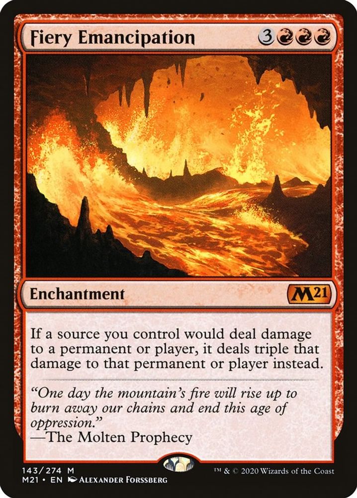 Fiery Emancipation · 143 · Core Set 2021 · Non-foil