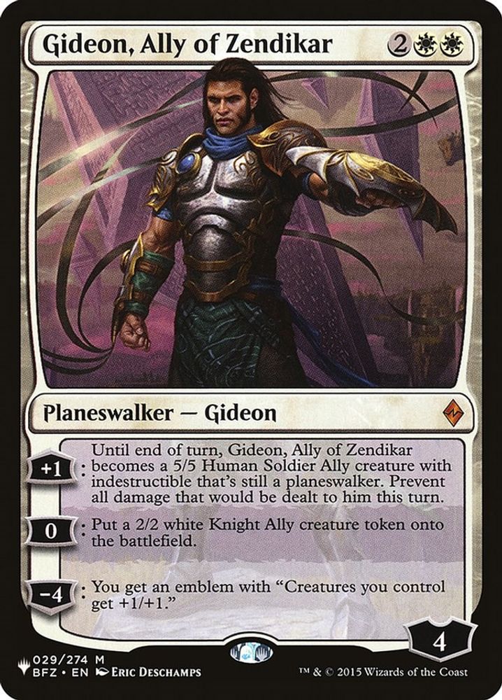 Gideon, Ally of Zendikar · 029/274 · The List Reprints · Non-foil