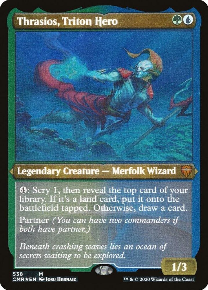 Thrasios, Triton Hero · 538 · Commander Legends · Etched Foil