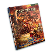 Pathfinder 2E: Lost Omens - Cheliax, Infernal Inheritance (PREORDER) - Pathfinder RPG book with fiery red and orange cover depicting a warrior fighting a demonic creature in a dark fantasy.