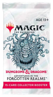 Magic: The Gathering - Adventures in the Forgotten Realms Collector Booster Pack - The Gathering Adventures in the Forgotten Realms collector booster pack with intricate blue octopus-like illustration on.