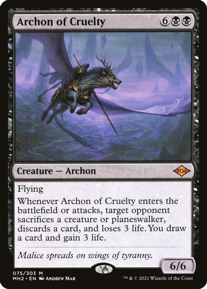 Archon of Cruelty · 75 · Modern Horizons 2 · Non-foil