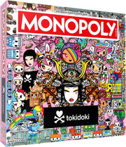 Monopoly: Toki Doki - Monopoly board game box featuring colorful Tokidoki characters and vibrant urban artwork with pink, purple, and blue tones.