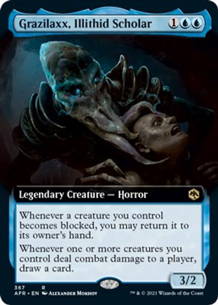 Grazilaxx, Illithid Scholar (Extended Art) · 367 · Adventures in the Forgotten Realms · Foil