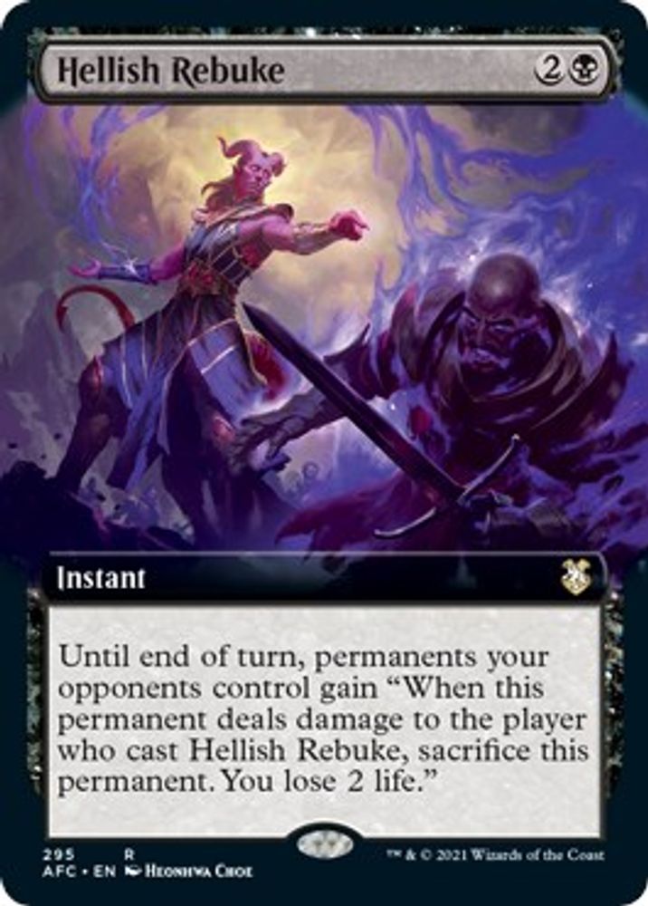 Hellish Rebuke (Extended Art) · 295 · Commander: Adventures in the Forgotten Realms · Non-foil