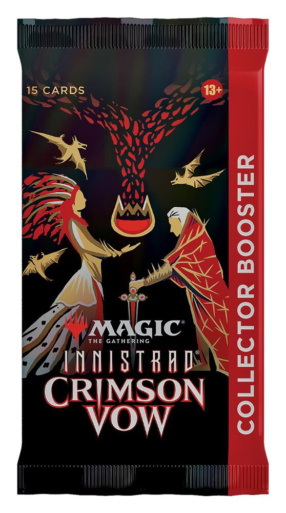 Magic: the Gathering - Innistrad Crimson Vow - Collector Booster Pack - The Gathering Innistrad Crimson Vow collector booster pack with gothic winged figures and fiery chalice artwork.