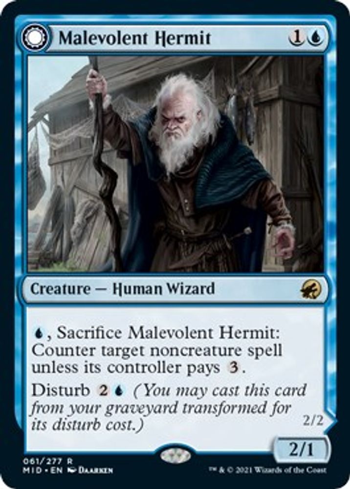 Malevolent Hermit · 61 · Innistrad: Midnight Hunt · Non-foil