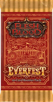 Flesh and Blood - Everfest - Booster Pack - Red Flesh and Blood Everfest 10-card booster pack with intricate gold fantasy artwork and logo.