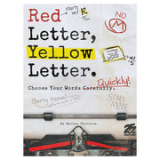 Red Letter Yellow Letter (PREORDER) - Game box for Red Letter Yellow Letter party game with typewriter keys and handwritten notes on white background.
